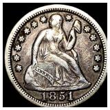 1851 Silver Seated Liberty Dime CLOSELY UNCIRCULAT