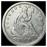 1854 Arrows Seated Liberty Quarter NEARLY  UNCIRC
