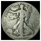 1921-D Silver Walking Liberty Half Dollar  NICELY