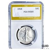1918 Walking Liberty Half Dollar PGA MS64