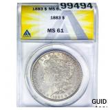 1883 Morgan Silver Dollar ANACS MS61