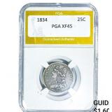 1834 Capped Bust Quarter PGA XF45