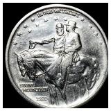 1925 Silver Stone Mountain Half Dollar CHOICE BU