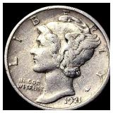 1921-D Silver Mercury Dime NEARLY UNCIRCULATED