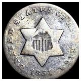 1851 Silver Three-Cent Piece LIGHTLY CIRCULATED