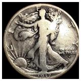 1917-S Silver Walking Liberty Half Dollar LIGHTLY