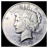 1922 Silver Peace Dollar NEARLY UNCIRCULATED