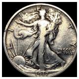 1917-D Silver Walking Liberty Half Dollar ABOUT UN