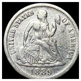 1889 Silver Dime NEARLY UNCIRCULATED