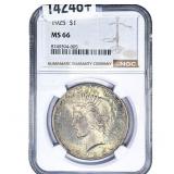 1925 Silver Peace Dollar NGC MS66