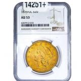 1876-CC $20 Gold Double Eagle NGC AU53