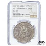 1953 S. Rhodesia Silver Crown NGC MS62