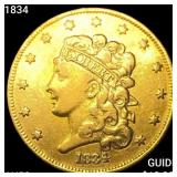 1834 $5 Gold Half Eagle CLOSELY UNCIRCULATED