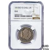 1815 Colonial Spain Silver 2 Reales NGC G6