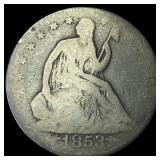 1853 Arrows/Rays Seated Liberty Half Dollar  NICE
