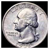 1936-D Silver Washington Quarter CHOICE AU