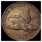 1857 Copper-Nickel Flying Eagle Cent CLOSELY UNCIR