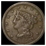1849 Braided Hair Half Cent NEARLY  UNCIRCULATED