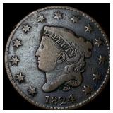 1824 Coronet Head Large Cent LIGHTLY  CIRCULATED