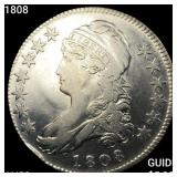 1808 Capped Bust Half Dollar CLOSELY UNCIRCULATED