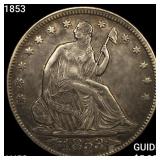 1853 Seated Liberty Half Dollar CHOICE AU