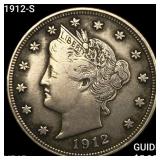 1912-S Liberty Victory Nickel NEARLY UNCIRCULATED