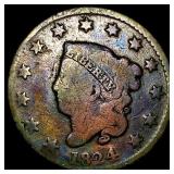 1824 Coronet Head Large Cent LIGHTLY CIRCULATED