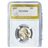 1947 Washington Silver Quarter PGA MS66