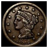 1854 Braided Hair Large Cent NEARLY UNCIRCULATED