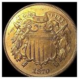 1870 Two-Cent Piece UNCIRCULATED