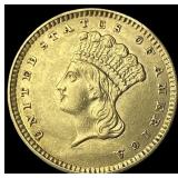 1857 $1 Gold Indian Head Type 3 UNCIRCULATED