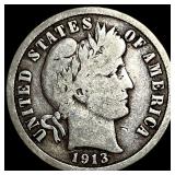 1913-S Silver Barber Dime LIGHTLY CIRCULATED
