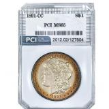 1891-CC Morgan Silver Dollar PCI MS65