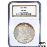 1885 Morgan Silver Dollar NGC MS65