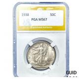 1938 Walking Liberty Half Dollar PGA MS67
