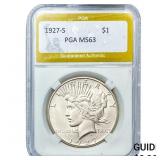 1927-S Silver Peace Dollar PGA MS63