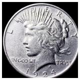 1924 Silver Peace Dollar CLOSELY UNCIRCULATED