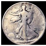 1921-S Silver Walking Liberty Half Dollar NICELY C