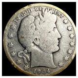 1904-S Silver Barber Half Dollar CLOSELY UNCIRCULA