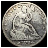 1873 Arrows Seated Liberty Half Dollar LIGHTLY CIR
