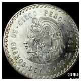 1947 Mexico Cuauhtemoc Silver 5 Pesos GEM BU