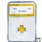 1854 Rare Gold Dollar PGA MS61