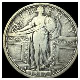 1917 Type 1 Standing Liberty Quarter NEARLY  UNCI