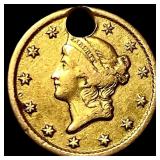 1851 Gold $1 Type 1 (Holed) HIGH GRADE