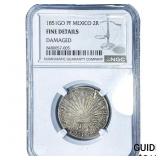 1851-GO Mexico Silver 2 Reales NGC F Details