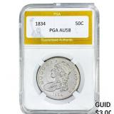 1834 Capped Bust Half Dollar PGA AU58