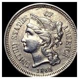 1865 Nickel Three-Cent Piece CLOSELY UNCIRCULATED