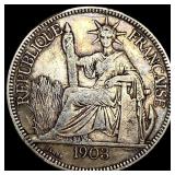 1903 French Indochina Silver Piastre de Commerce N