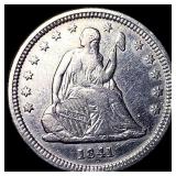 1841-O Silver Seated Liberty Quarter ABOUT UNCIRCU