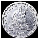 1876-CC Silver Quarter Dollar CLOSELY UNCIRCULATED